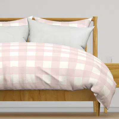 Spoonflower Large Gingham Linen Pastel Duvet Cover