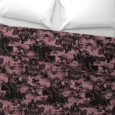 Spoonflower Large Gothic Mansion Toile Wide Cotton Sateen 3.5 oz 26" X 20" Standard Knife Edge
