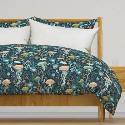 Spoonflower Large - Jellyfish Duvet Cover In Blue