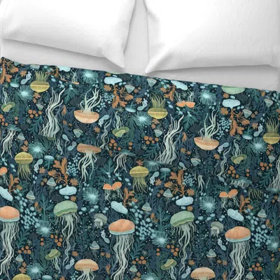Spoonflower Large - Jellyfish Wide Cotton Sateen 3.5 oz 26" X 20" Standard Knife Edge
