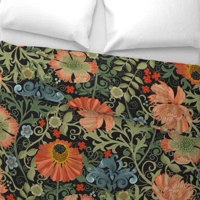 Spoonflower Large Le Jardin Art Nouveau Black William Morris Style King Pillow Sham
