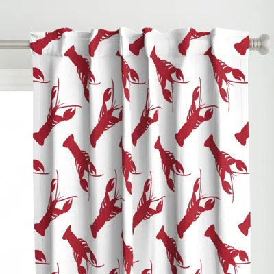 Spoonflower Large Lobsters - Red On Curtain Panel