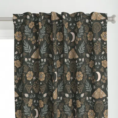 Spoonflower Large Midnight Moths Curtain Panel