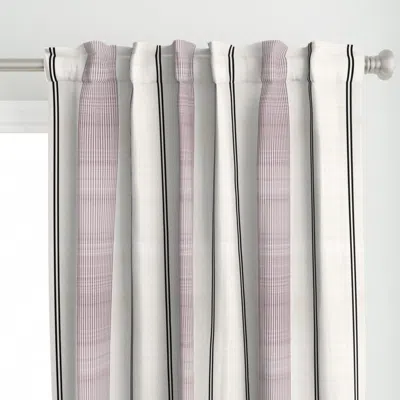 Spoonflower Large Pink Purple Black Curtain Panel In White