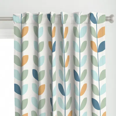 Spoonflower Large Retro Botanical Curtain Panel