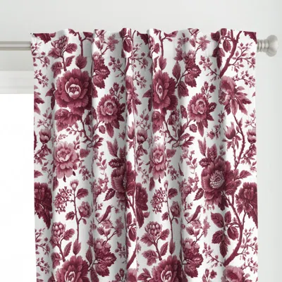 Spoonflower Large Scale Chinoiserie Curtain Panel In Burgundy