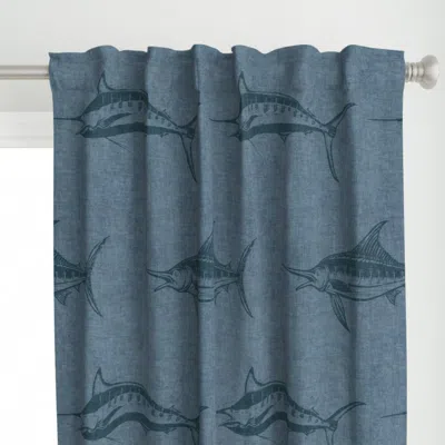 Spoonflower (large Scale) Marlin Fish Curtain Panel