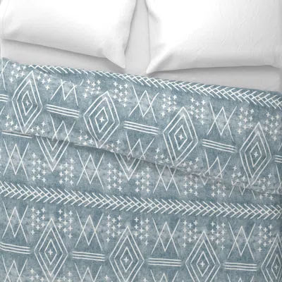 Spoonflower (large Scale) Vintage Moroccan - Dusty Blue Wide Cotton Sateen 3.5 oz 26" X 20" Standard Knife Edge