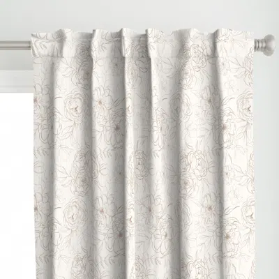 Spoonflower Large / Sketch Peonies In Curtain Panel