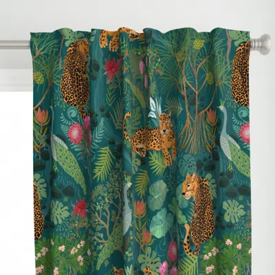 Spoonflower Large Teal Untamed Curtain Panel