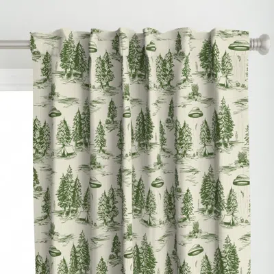 Spoonflower Large-scale Green Alien Curtain Panel