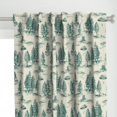 Spoonflower Large-scale Teal Alien Curtain Panel