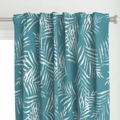 Spoonflower Las Palmas White On Dusty Curtain Panel