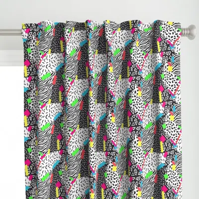 Spoonflower Late 80s Sportswear Black Curtain Panel