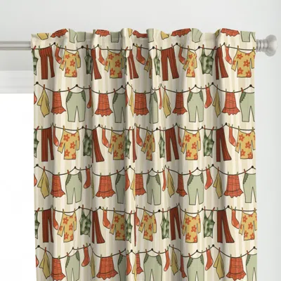 Spoonflower Laundry Room Drying Curtain Panel In Green