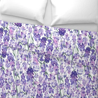 Spoonflower Lavender Flowers Wide Cotton Sateen 3.5 oz 26" X 20" Standard Knife Edge