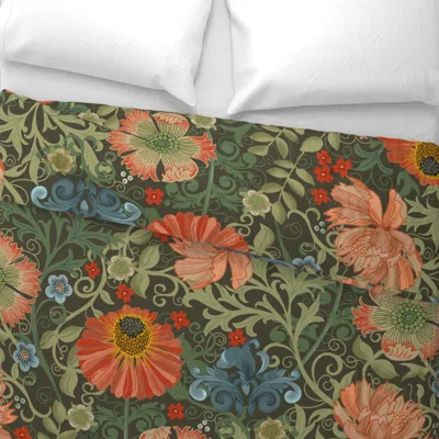 Spoonflower Le Jardin Art Nouveau Gray Large Wide Cotton Sateen 3.5 oz 26" X 20" Standard Knife Edge