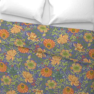 Spoonflower Le Jardin Art Nouveau Periwinkle King Pillow Sham