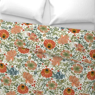 Spoonflower Le Jardin Art Nouveau White Wide Cotton Sateen 3.5 oz 26" X 20" Standard Knife Edge