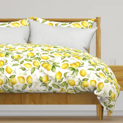 Spoonflower Lemon Blossoms Duvet Cover