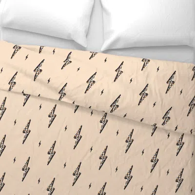 Spoonflower Leopard Lightning Bolt Euro Pillow Sham
