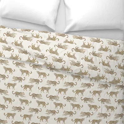 Spoonflower Leopard Parade Cream Wide Cotton Sateen 3.5 oz 26" X 20" Standard Knife Edge