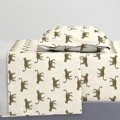 Spoonflower Leopard Texture Beige Twin Xl Sheet Set