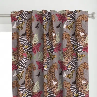 Spoonflower Leopards And Butterflies Curtain Panel