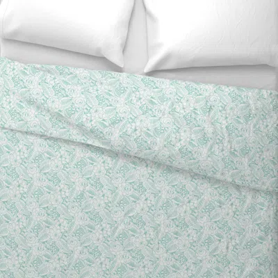 Spoonflower Leprintemps In Vert Wide Cotton Sateen 3.5 oz 26" X 20" Standard Knife Edge
