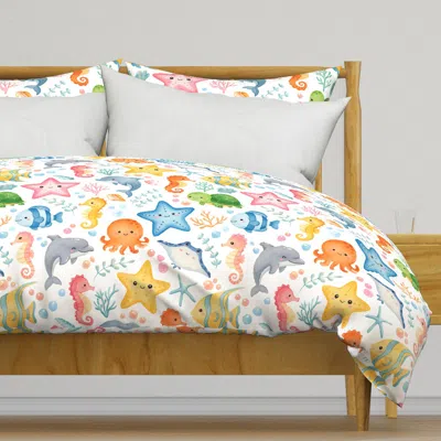 Spoonflower Lg Cute Sea Creatures Duvet Cover