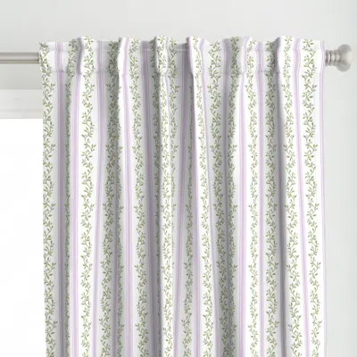 Spoonflower Libby Stripe In Lilac Curtain Panel