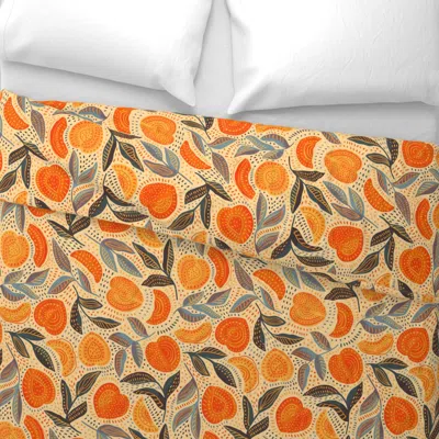 Spoonflower Life's A Peach Wide Cotton Sateen 3.5 oz 26" X 20" Standard Knife Edge