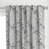 Spoonflower Light Blue White Blossoms Curtain Panel