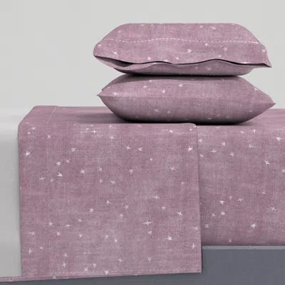 Spoonflower Light Lilac Stars Starry Light Purple Canvas Full Sheet Set