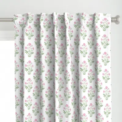 Spoonflower Light Pink And Green Curtain Panel