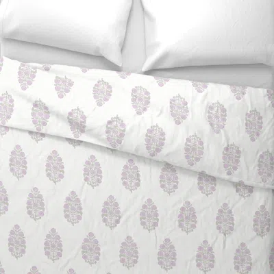 Spoonflower Light Purple Lavender Mughal Flower Wide Cotton Sateen 3.5 oz 26" X 20" Standard Knife Edge