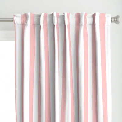 Spoonflower Light Rose Pink White Curtain Panel