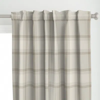 Spoonflower Light Tan Plaid - Large Curtain Panel