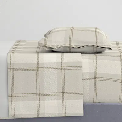 Spoonflower Light Tan Plaid - Large Twin Xl Sheet Set