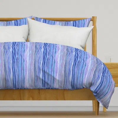 Spoonflower Lilac Infinity Wavy Gouache Duvet Cover