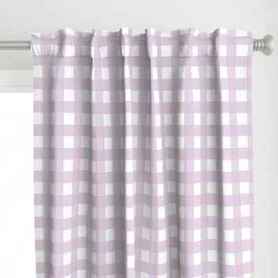 Spoonflower Lilac On White Cross Curtain Panel