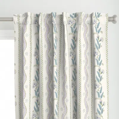 Spoonflower Lilac Sage And Blue On Curtain Panel