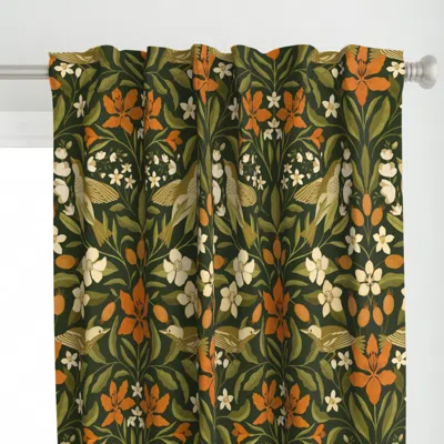 Spoonflower Lilies And Warblers // Curtain Panel
