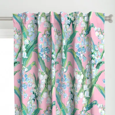 Spoonflower Lilly Of The Valley On Curtain Panel In Pink