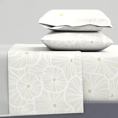 Spoonflower Lily Pad Abstract Pond Leaves Off-white Large Queen Sheet Set