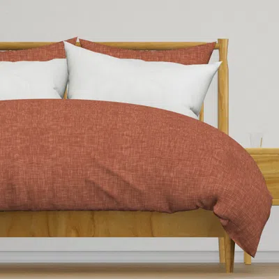 Spoonflower Linen Look Texture - Burnt Duvet Cover