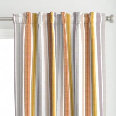 Spoonflower Linen Textured Stripes Curtain Panel