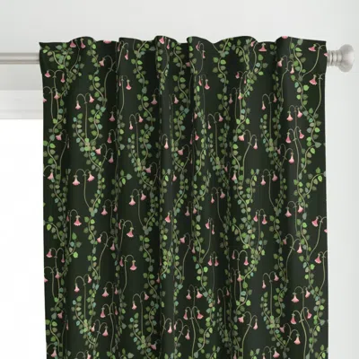 Spoonflower Linnea-dark Green Curtain Panel