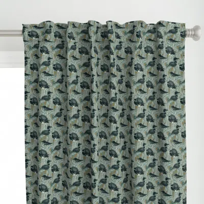 Spoonflower Loon Birds Dawn Grey (xs Curtain Panel
