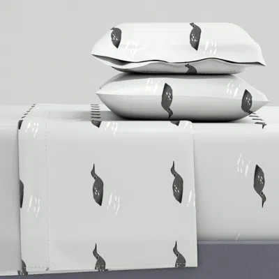 Spoonflower Loon Grey Lake Queen Sheet Set